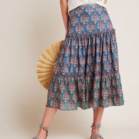 Anthropologie Sachin & Babi Kai Tiered Maxi Skirt in Size 0 - Picture 1 of 11